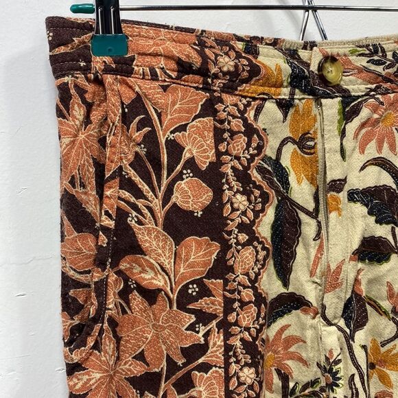 Anthropologie Neutral Floral Smocked Balloon Leg Pants Size 2 - Picture 4 of 6